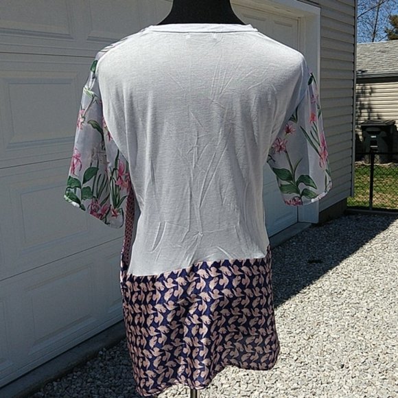 Zara pink and blue floral size small shirt - Picture 4 of 6